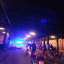 police car, bicycle, Critical Mass