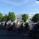 bicycle, riding bicycle, Rathaus Altona, Altonaer Balkon, Fahrradsternfahrt